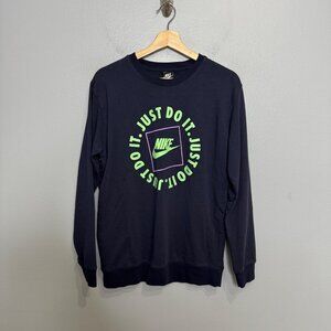 NIKE just do it crew sweatshirt in navy size L